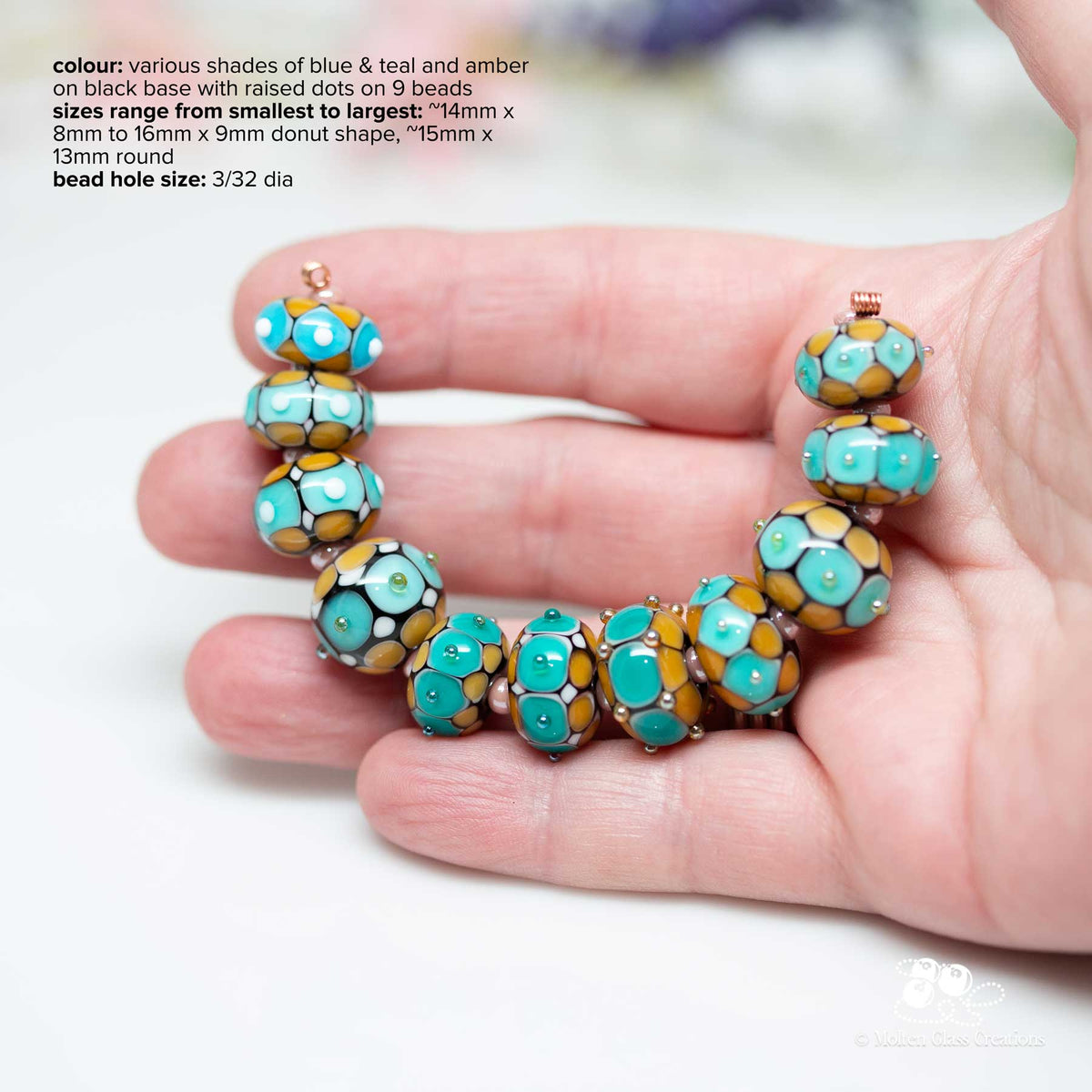 Sample - blue teal amber dots