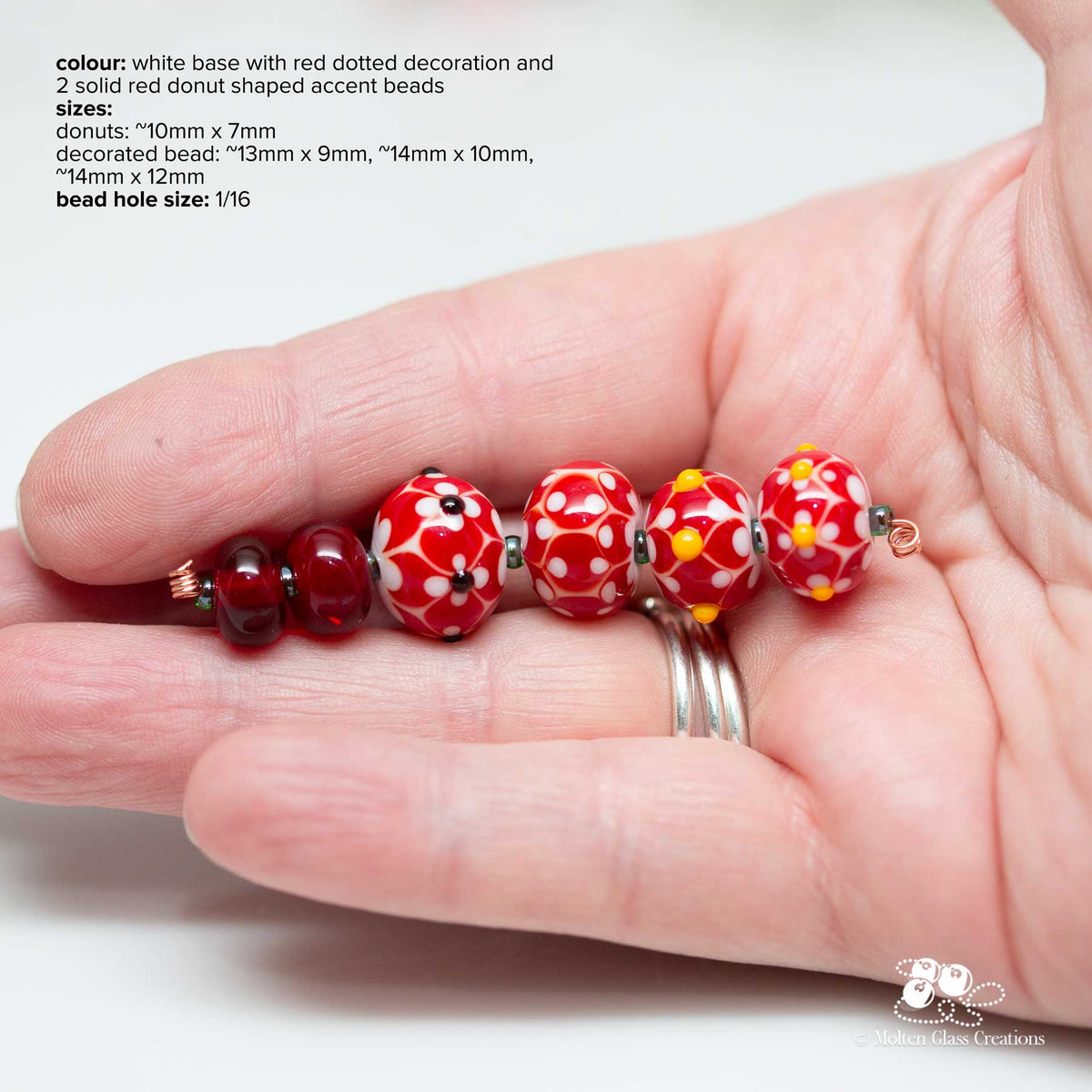 Sample - red dotted beadset