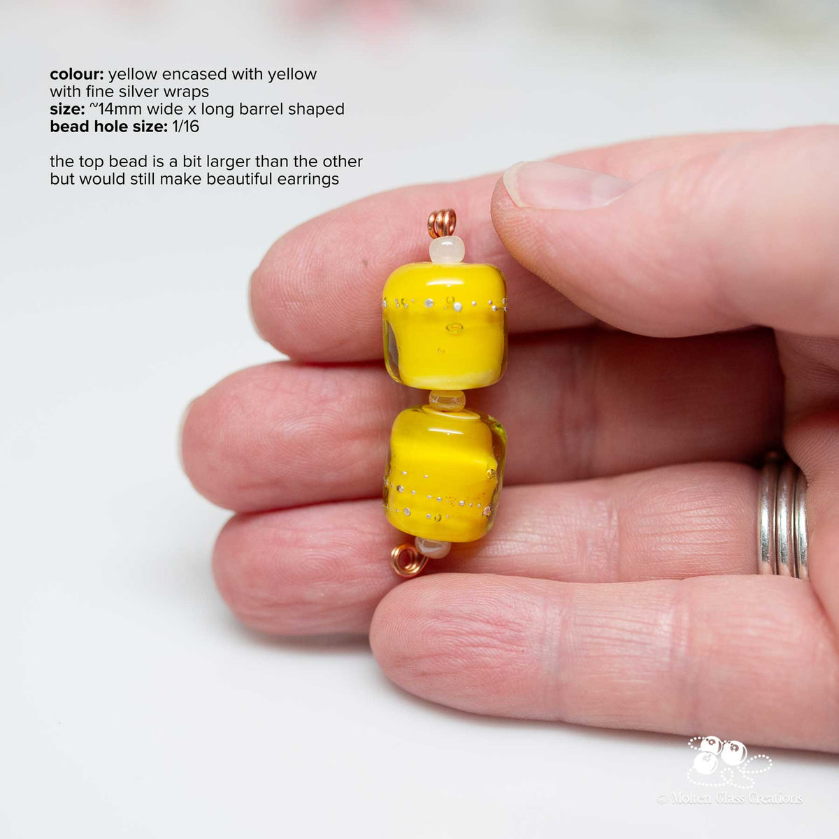 Seconds - yellow barrel beads