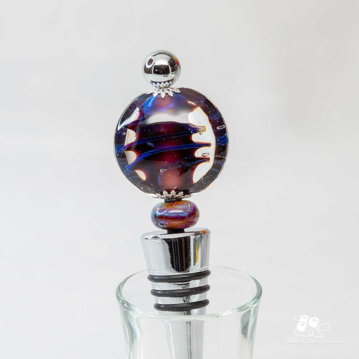 Wine Bottle Stopper - Purple Tornado