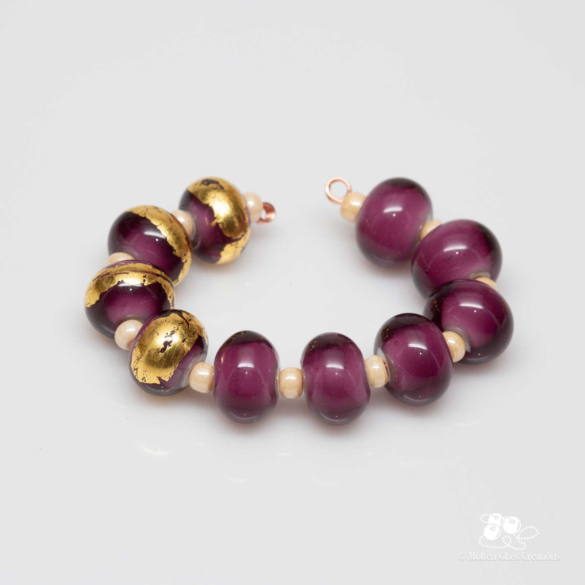 Bead set - Purple &amp; Gold