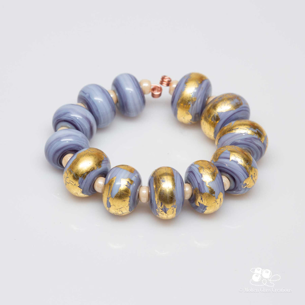 Bead set - Blueberry &amp; Gold