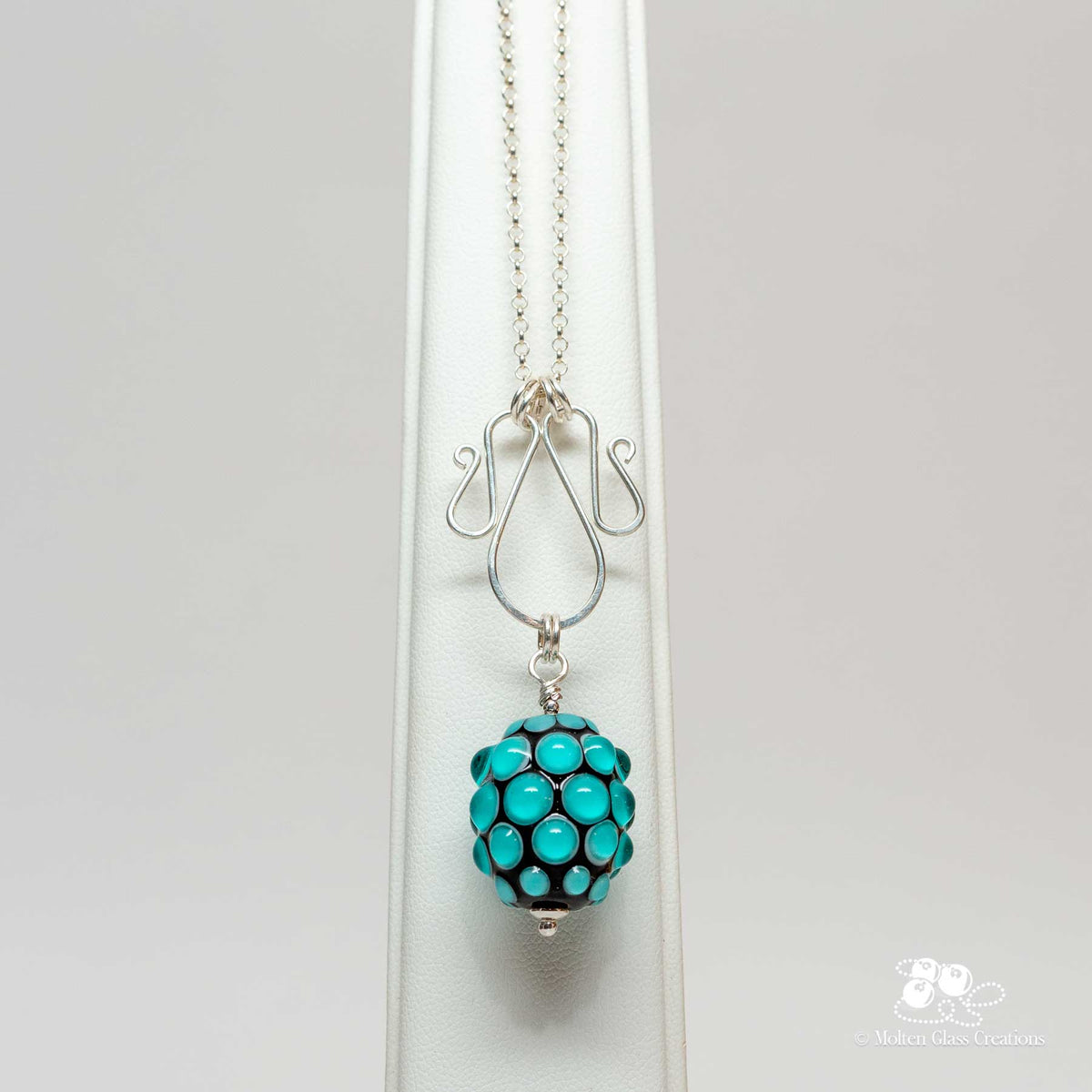 Blue Bumpy Bead Necklace