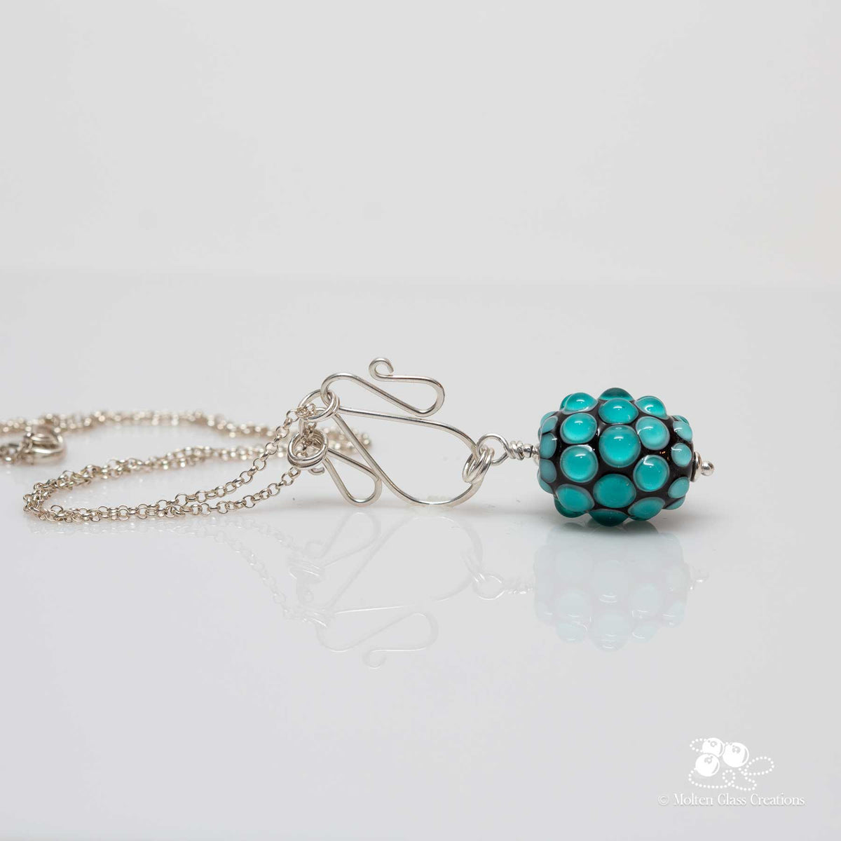 Blue Bumpy Bead Necklace