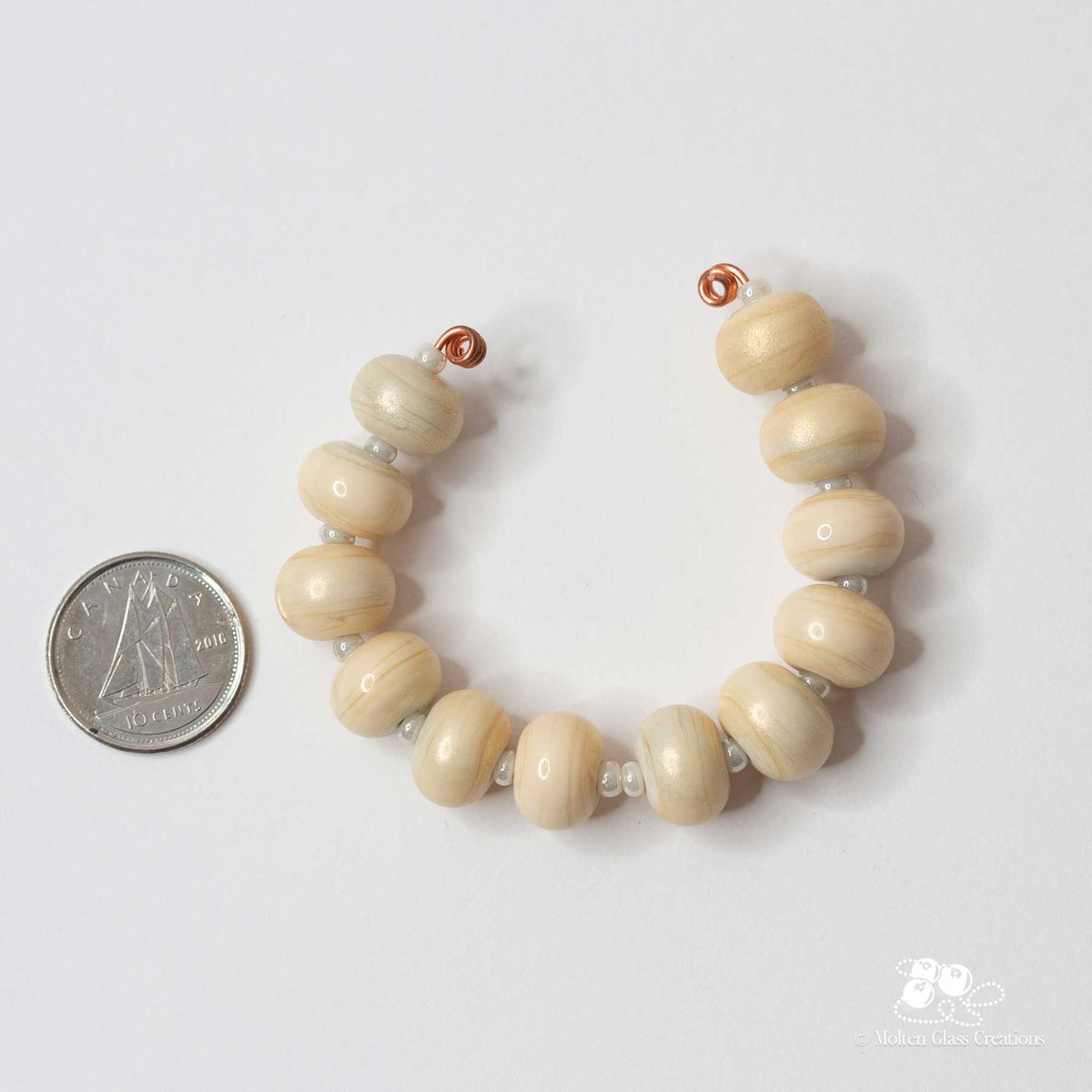 Bead set - Ivory Gold Dust