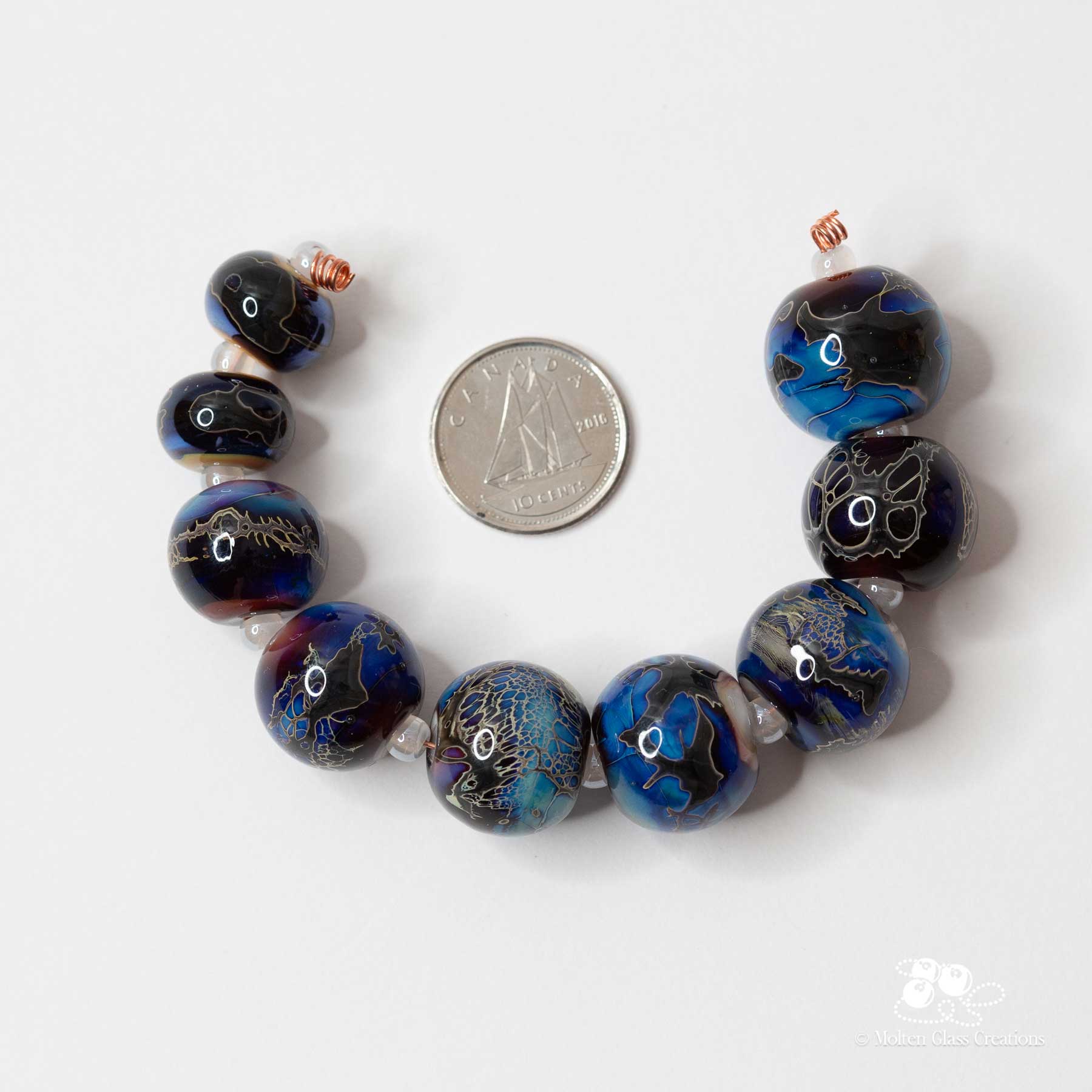 exotic blue glass beads