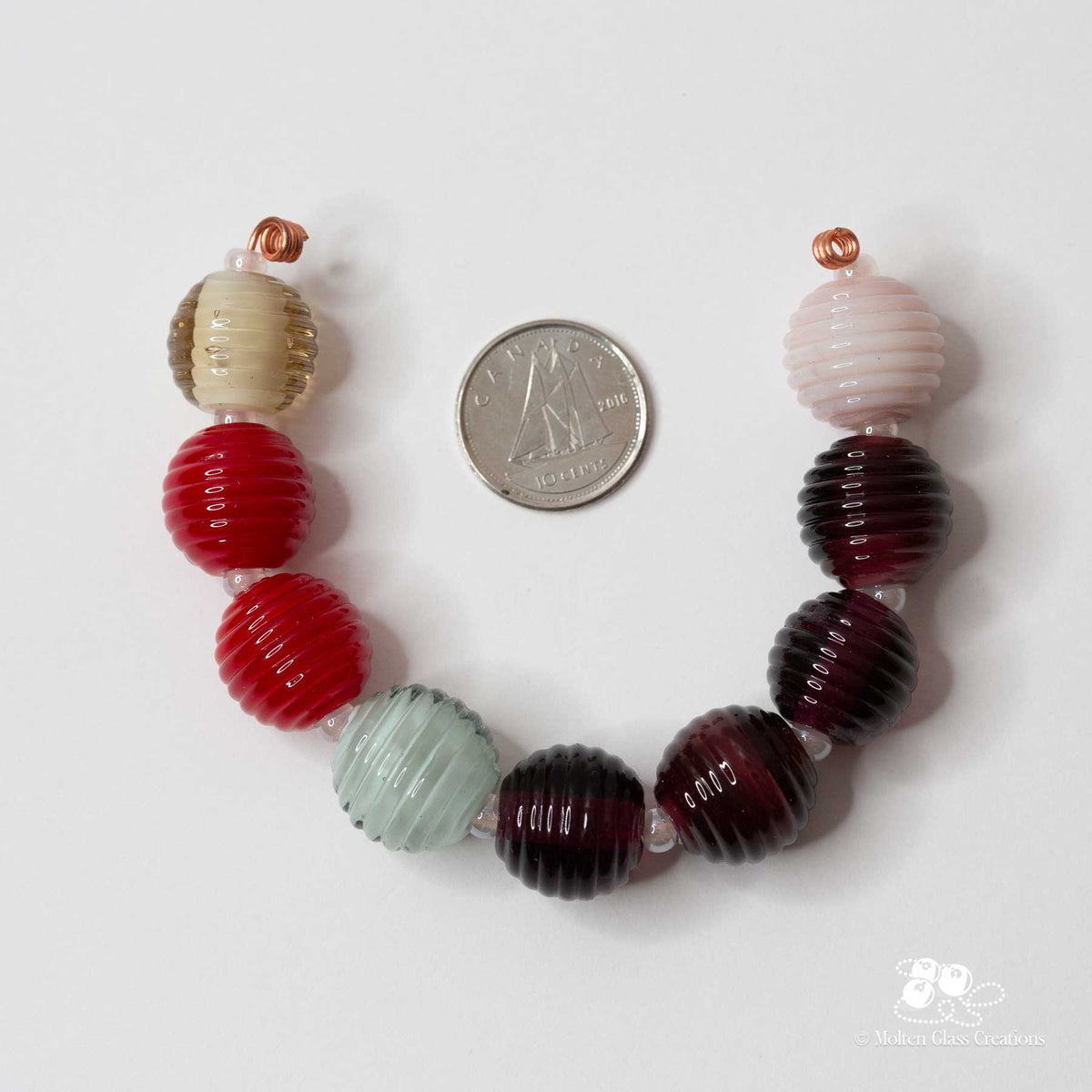 Bead set - Ribbed Round Beads