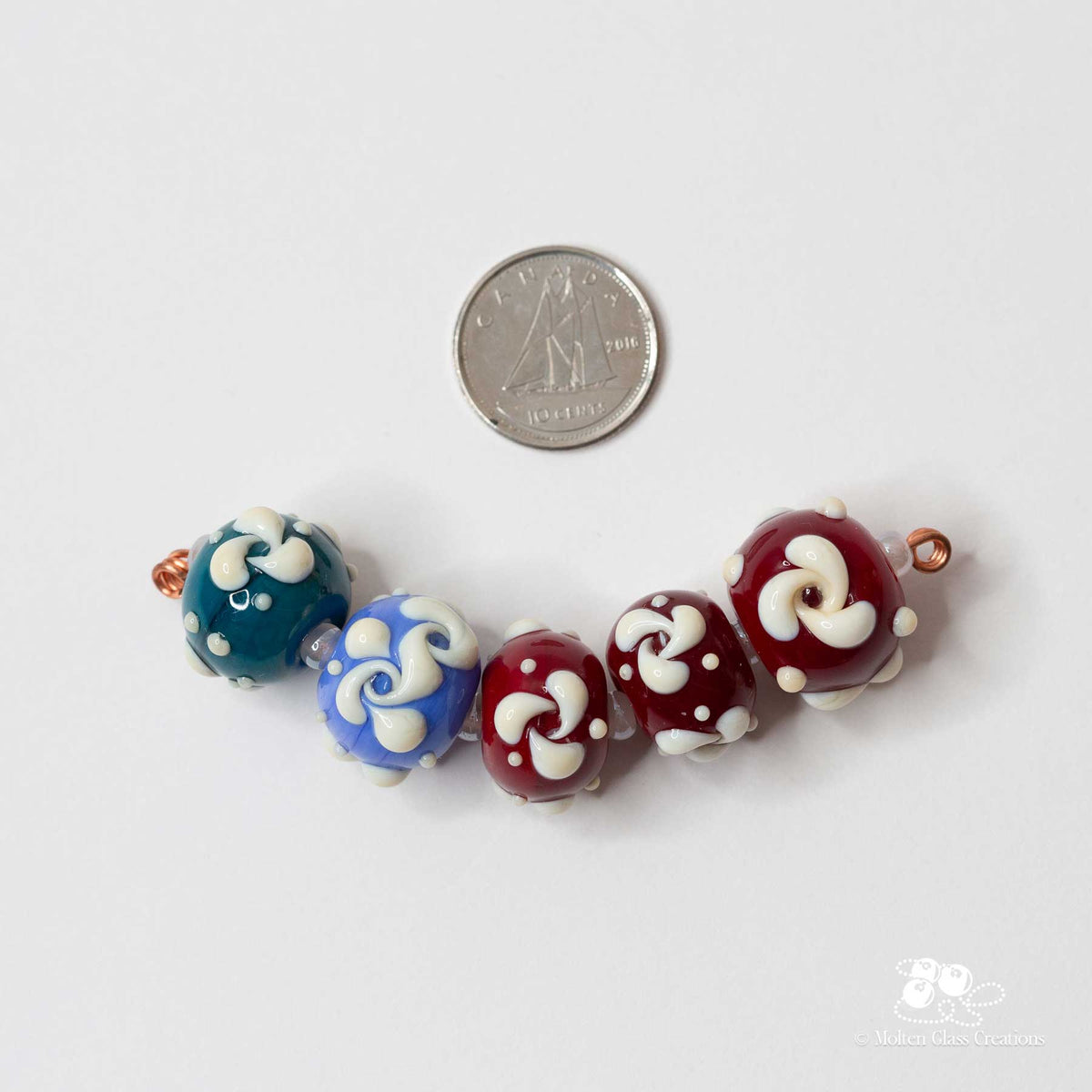 Bead set - Opaque Pinwheels