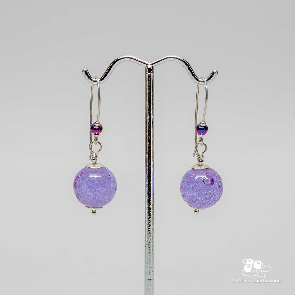 Lavender Bubble Drop Earrings