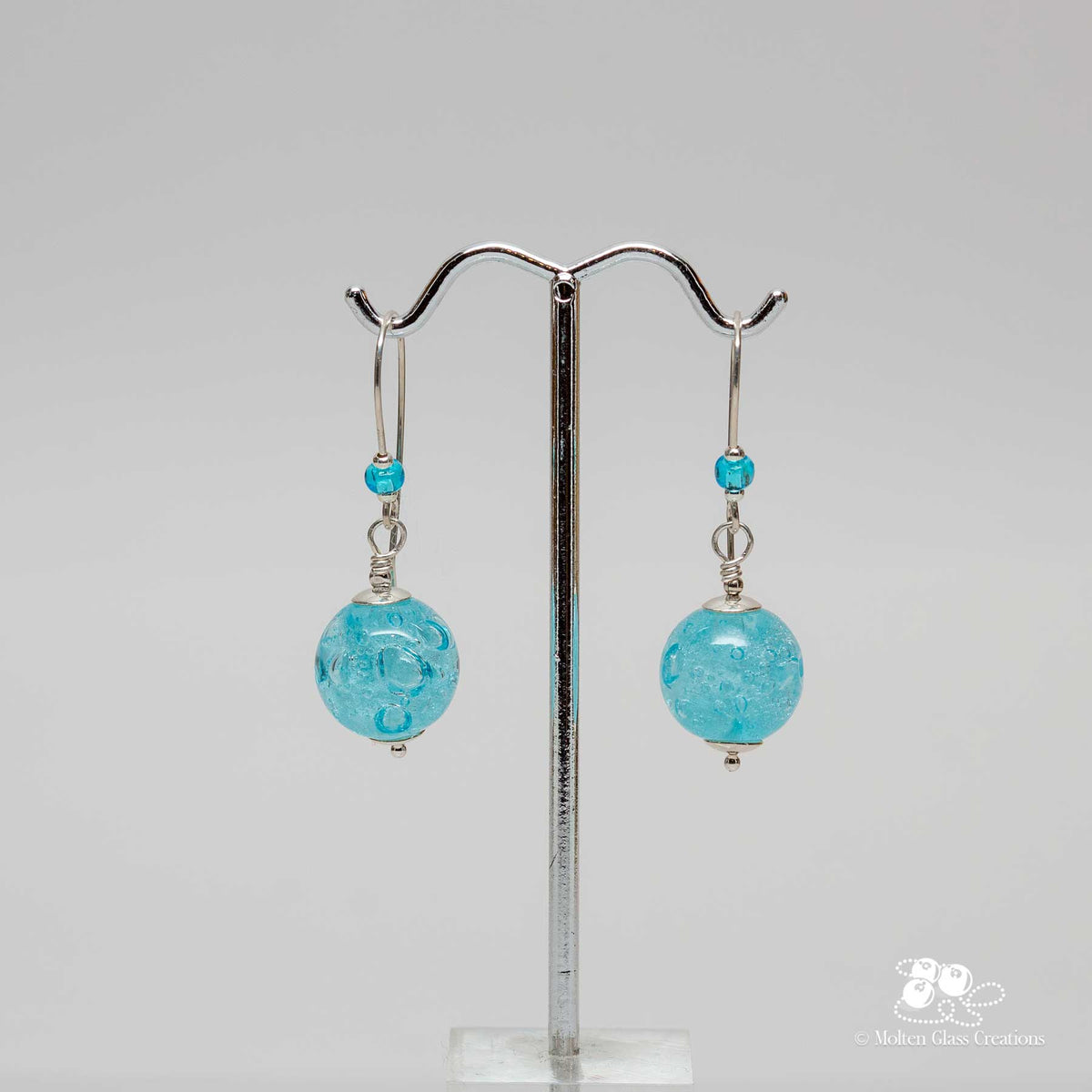 Pale Blue Bubble Drop Earrings