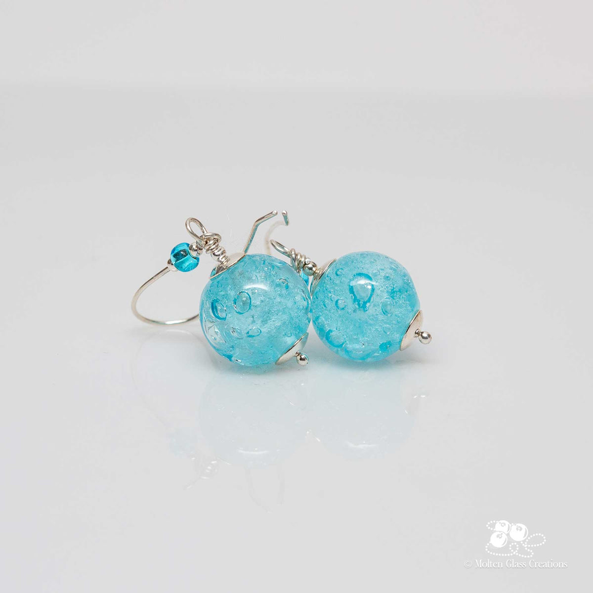 Pale Blue Bubble Drop Earrings