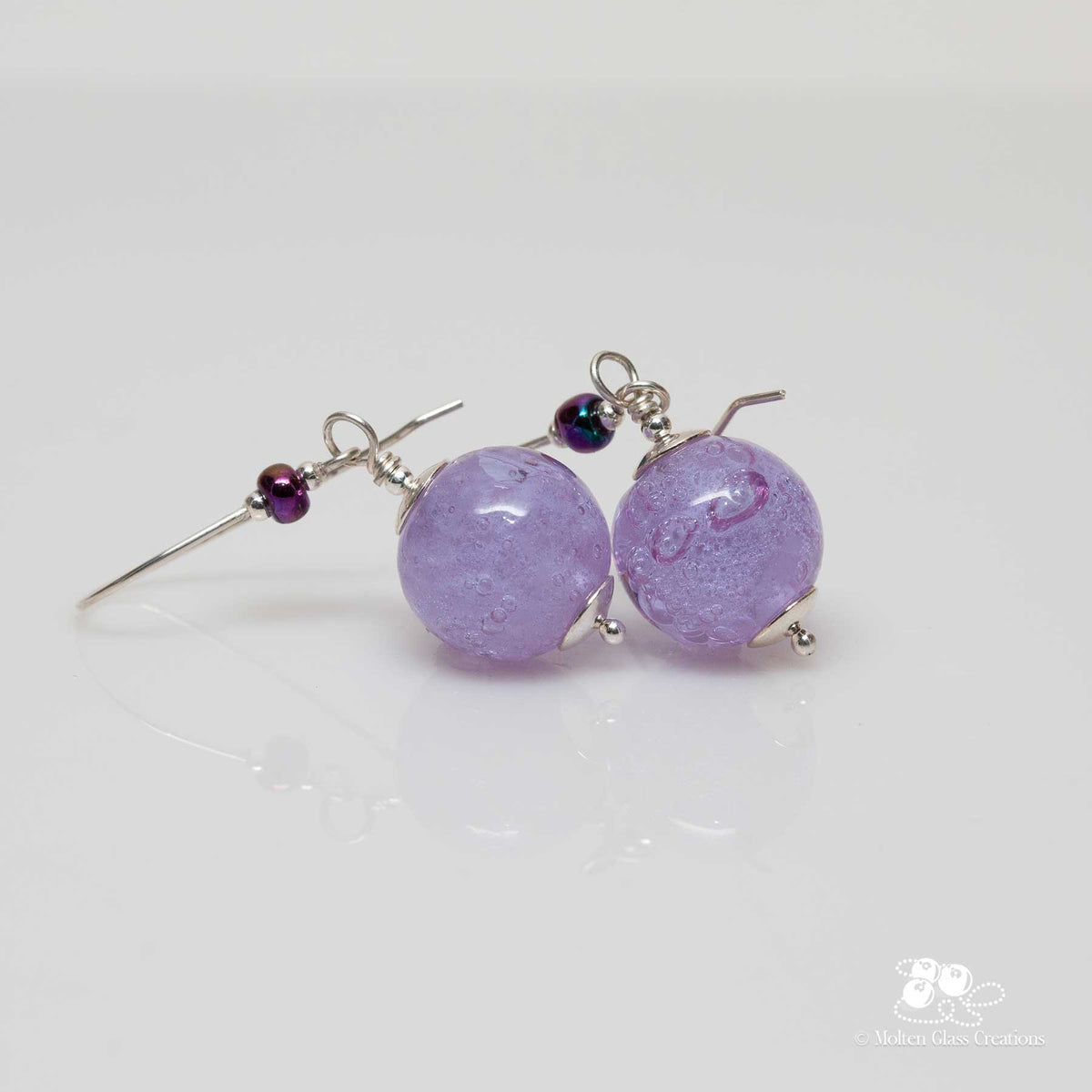 Lavender Bubble Drop Earrings