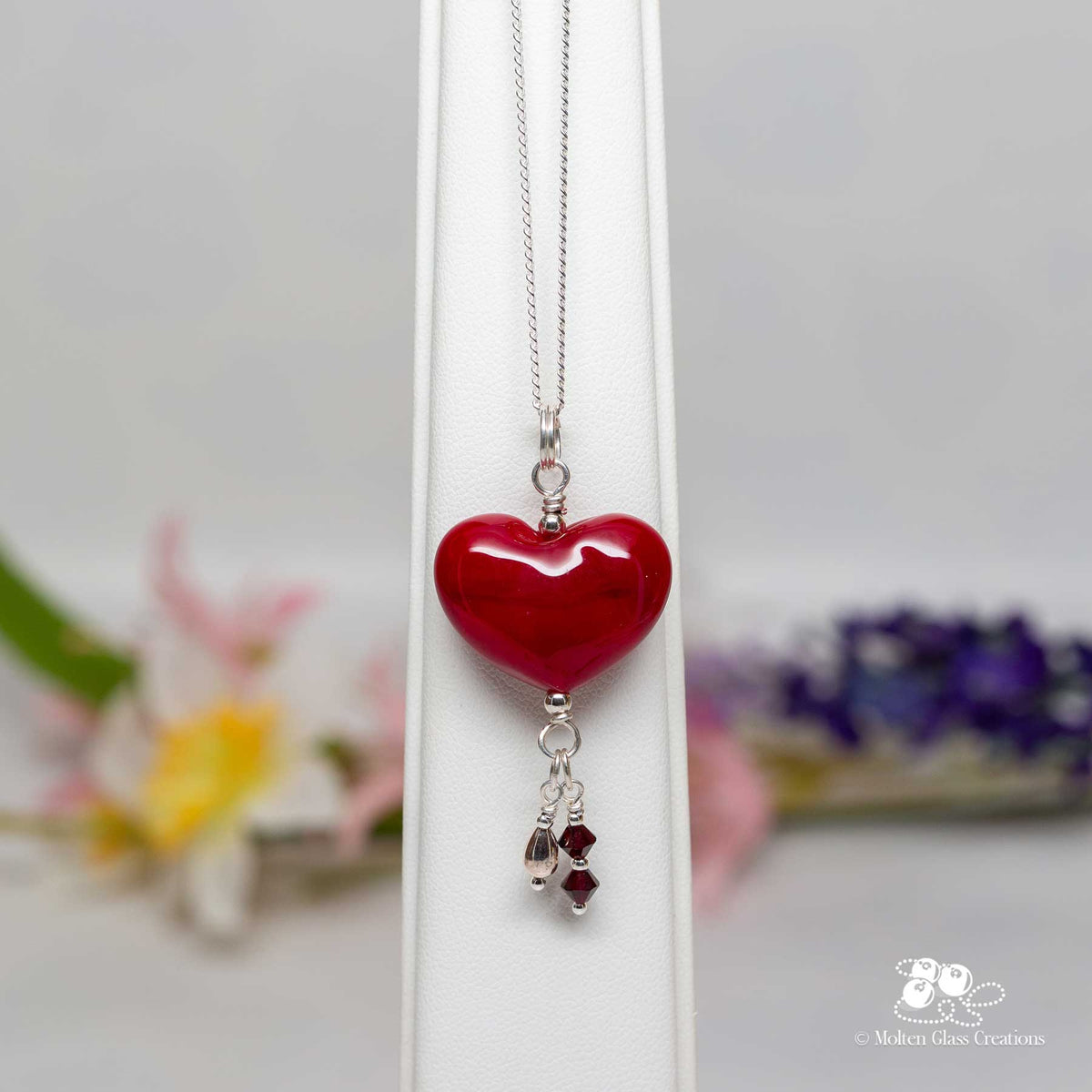 Dark Red Heart Necklace