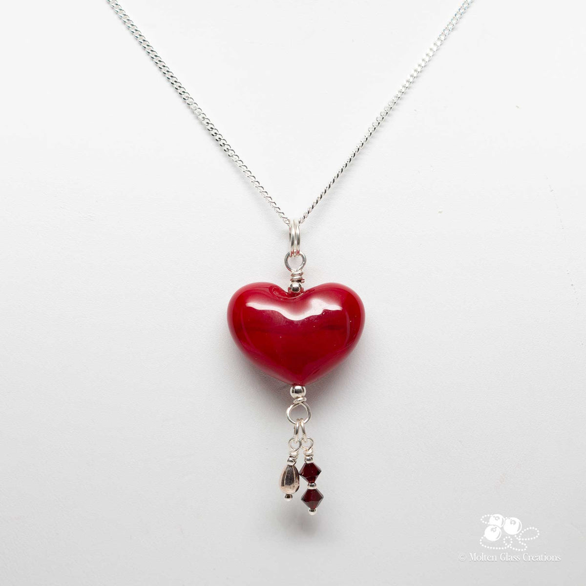 Dark Red Heart Necklace