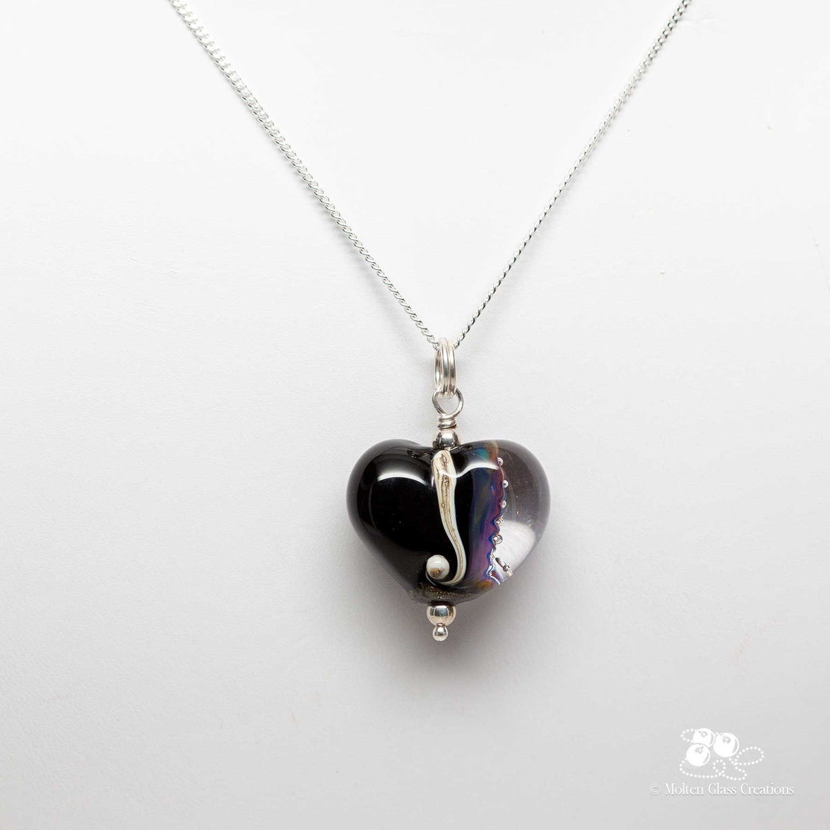 Black and Exotic Purple Heart Necklace