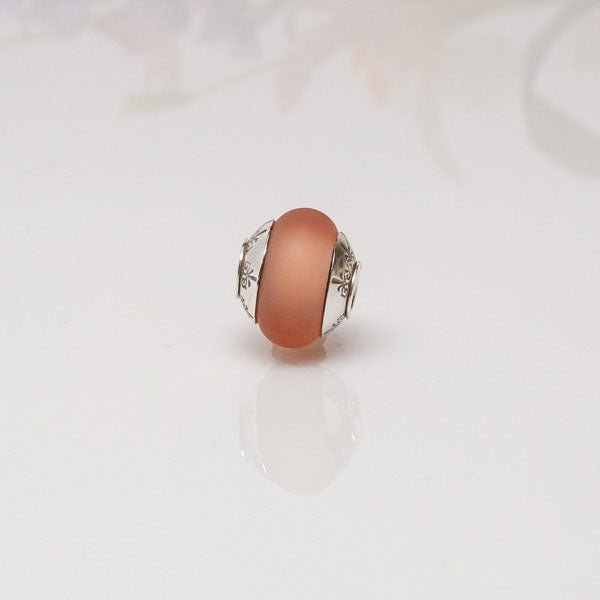 Big Hole Bead - Peach/FDL - Molten Glass Creations