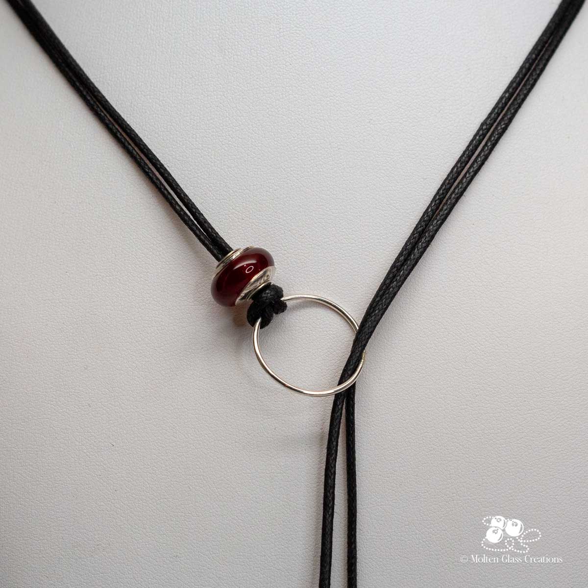 Scarlet Elegance Lariat Necklace - Molten Glass Creations